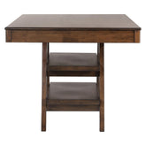 Dewey 2-drawer Counter Height Table with Open Shelves Walnut 115208