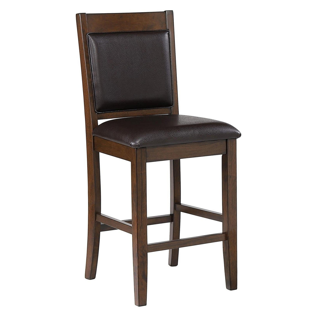 Dewey Upholstered Counter Height Chairs with Footrest (Set of 2) Brown and Walnut 115209