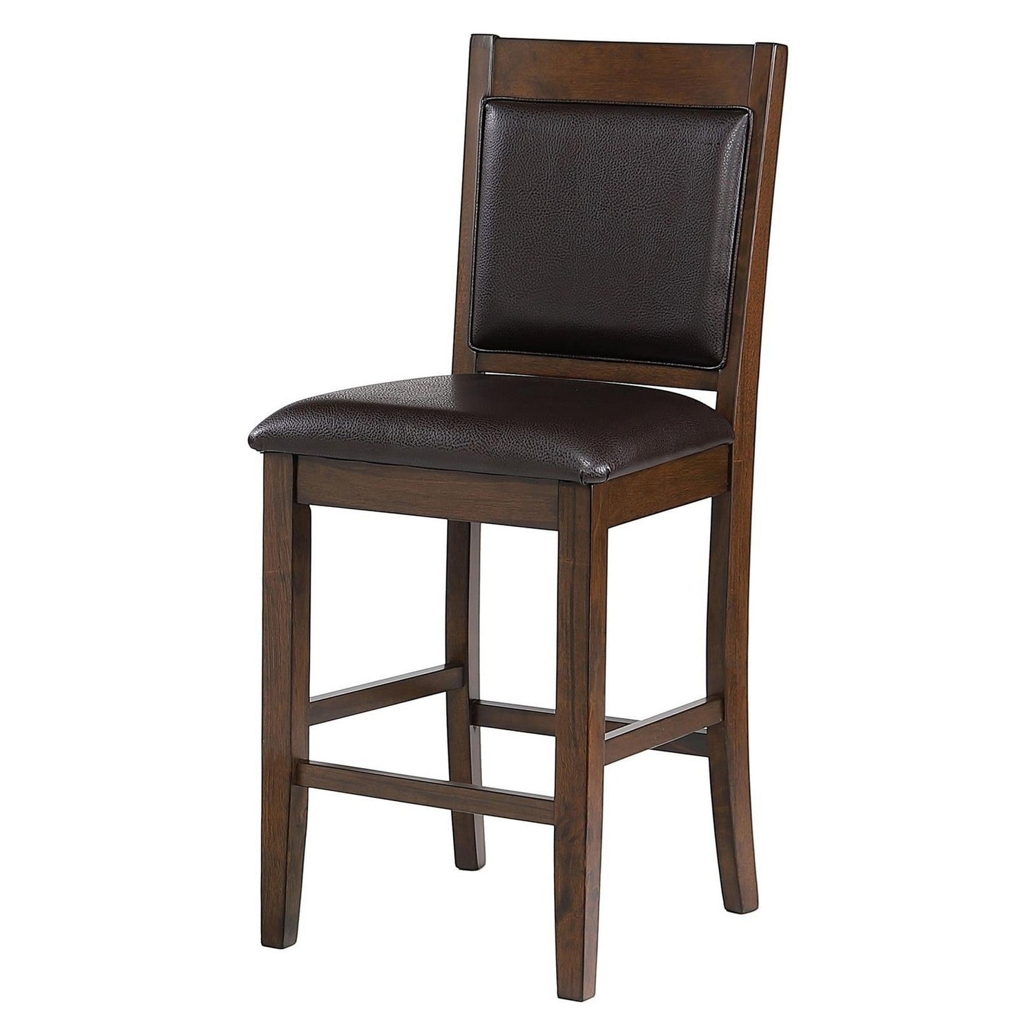 Dewey Upholstered Counter Height Chairs with Footrest (Set of 2) Brown and Walnut 115209