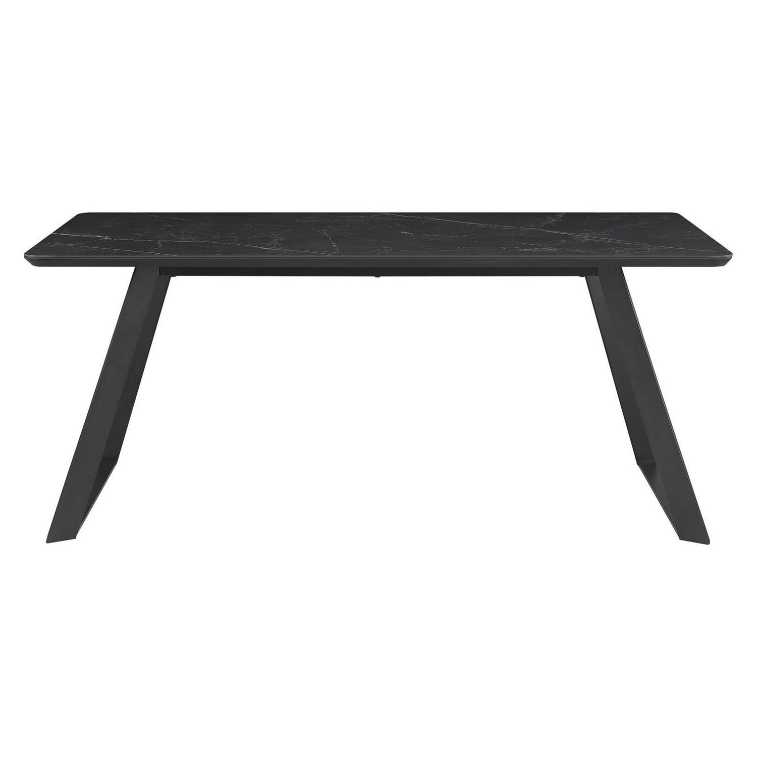 Smith Rectangle Ceramic Top Dining Table Black and Gunmetal 115231