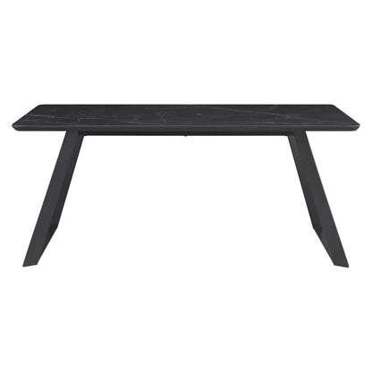 Smith Rectangle Ceramic Top Dining Table Black and Gunmetal 115231