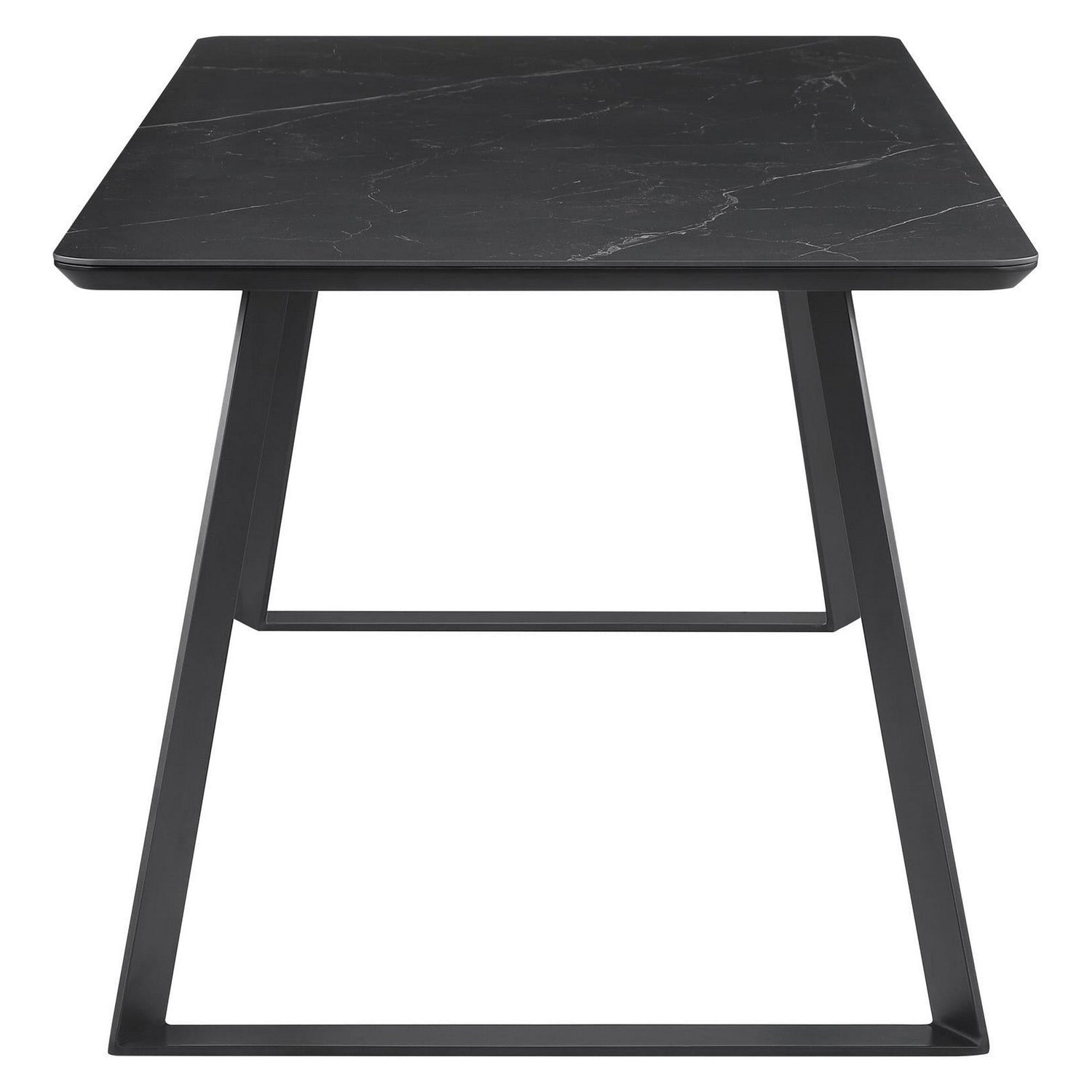 Smith Rectangle Ceramic Top Dining Table Black and Gunmetal 115231