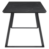Smith Rectangle Ceramic Top Dining Table Black and Gunmetal 115231
