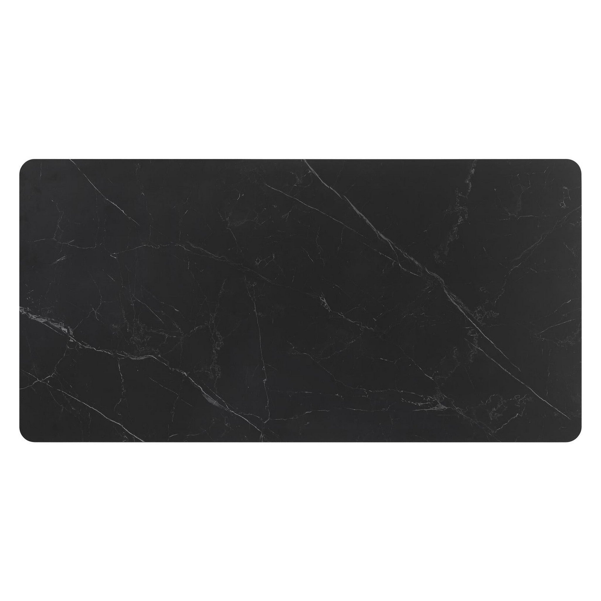 Smith Rectangle Ceramic Top Dining Table Black and Gunmetal 115231