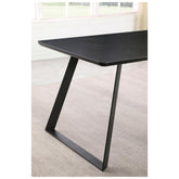 Smith Rectangle Ceramic Top Dining Table Black and Gunmetal 115231