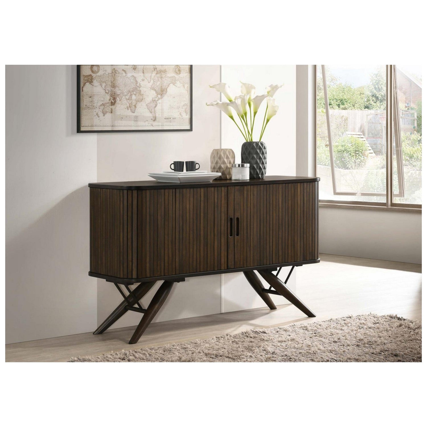 Wes 2-door Rectangular Server Dark Walnut 115275