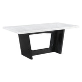 Osborne Trestle Base Marble Top Dining Table Espresso and White 115511