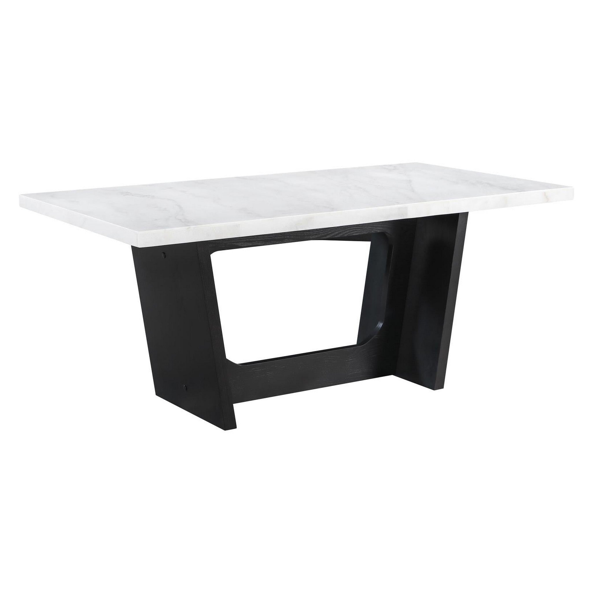 Osborne Trestle Base Marble Top Dining Table Espresso and White 115511