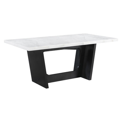 Osborne Trestle Base Marble Top Dining Table Espresso and White 115511
