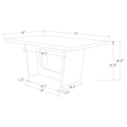 Osborne Trestle Base Marble Top Dining Table Espresso and White 115511