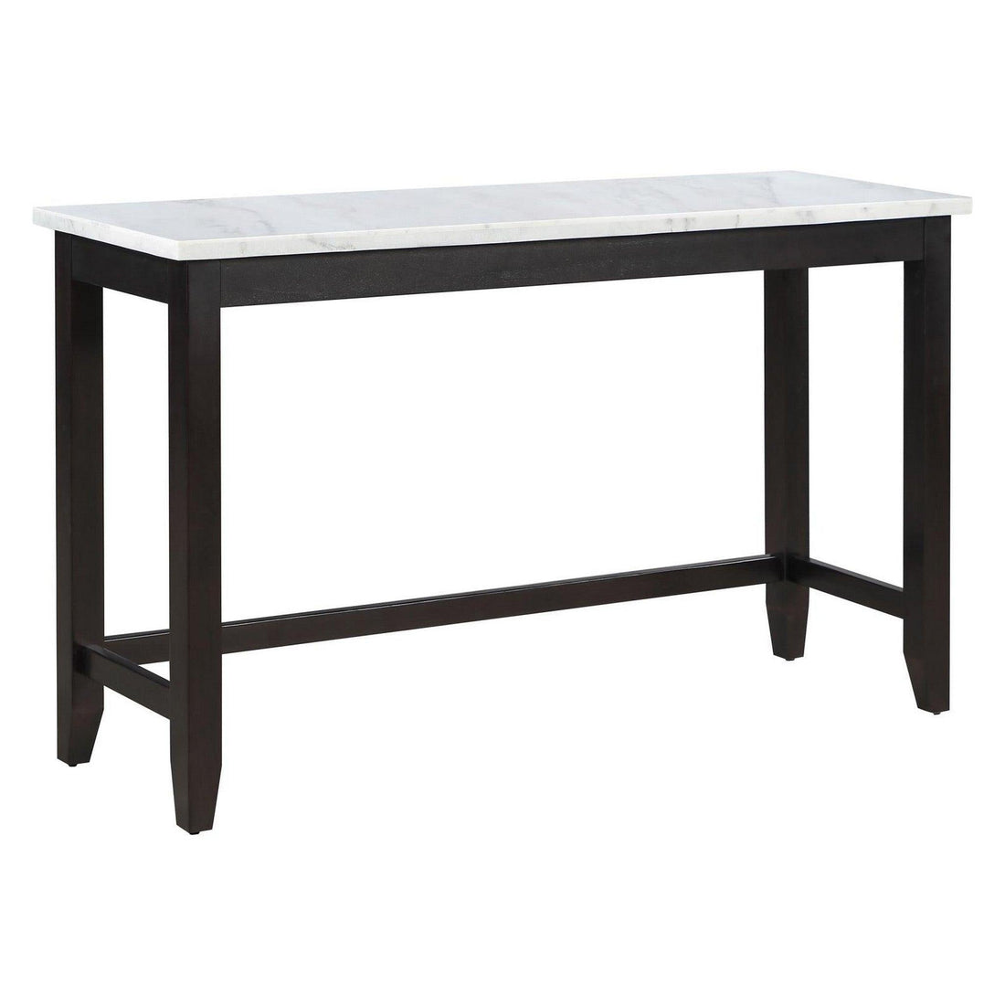 Toby Rectangular Marble Top Counter Height Table Espresso and White 115528