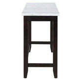 Toby Rectangular Marble Top Counter Height Table Espresso and White 115528