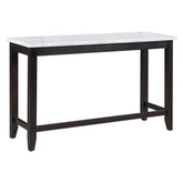 Toby Rectangular Marble Top Counter Height Table Espresso and White 115528