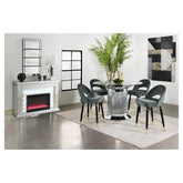 Ellie 5-piece Pedestal Counter Height Dining Room Set Mirror and Grey 115558-S5G