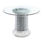 Ellie 5-piece Pedestal Counter Height Dining Room Set Mirror and Grey 115558-S5G