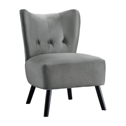 ACCENT CHAIR, GRAY VELVET 1166GY-1