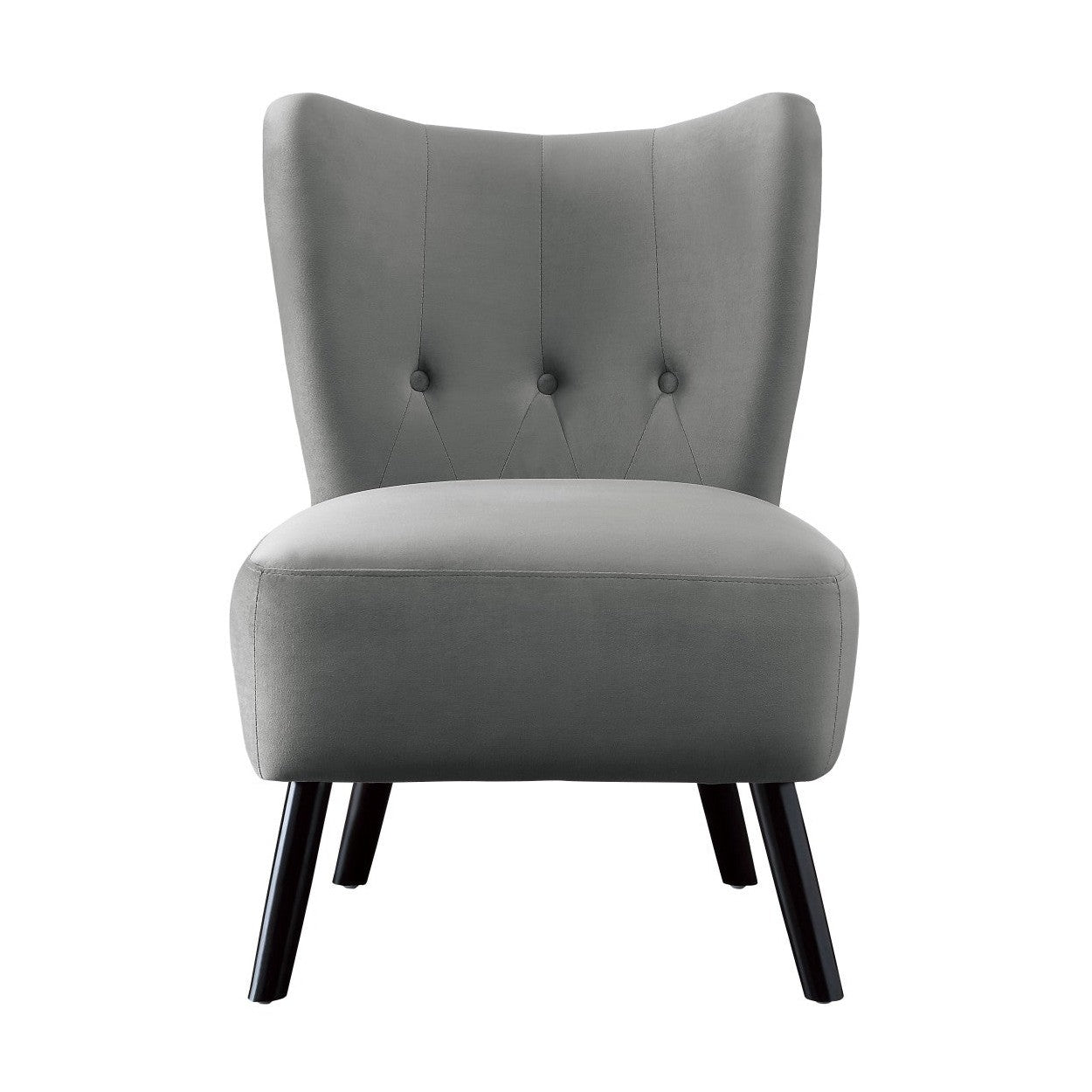 ACCENT CHAIR, GRAY VELVET 1166GY-1