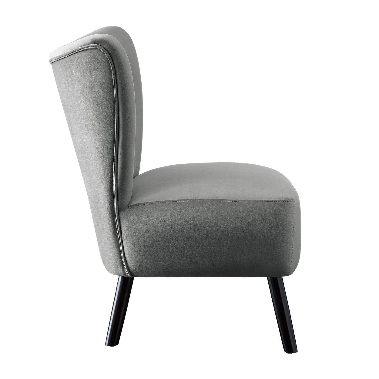 ACCENT CHAIR, GRAY VELVET 1166GY-1
