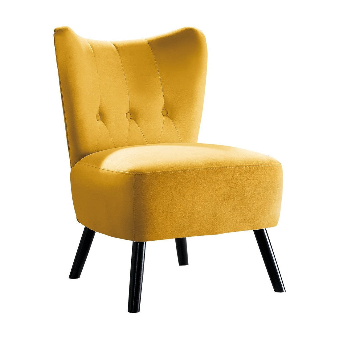 ACCENT CHAIR, YELLOW VELVET 1166YW-1