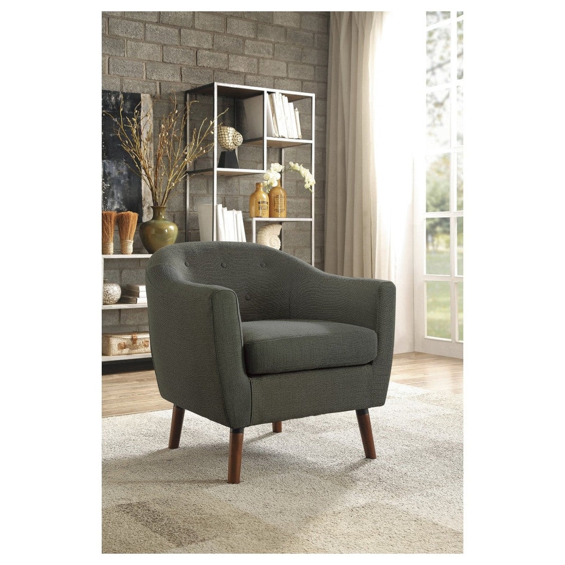 ACCENT CHAIR, GRAY 100% POLYESTER 1192GY