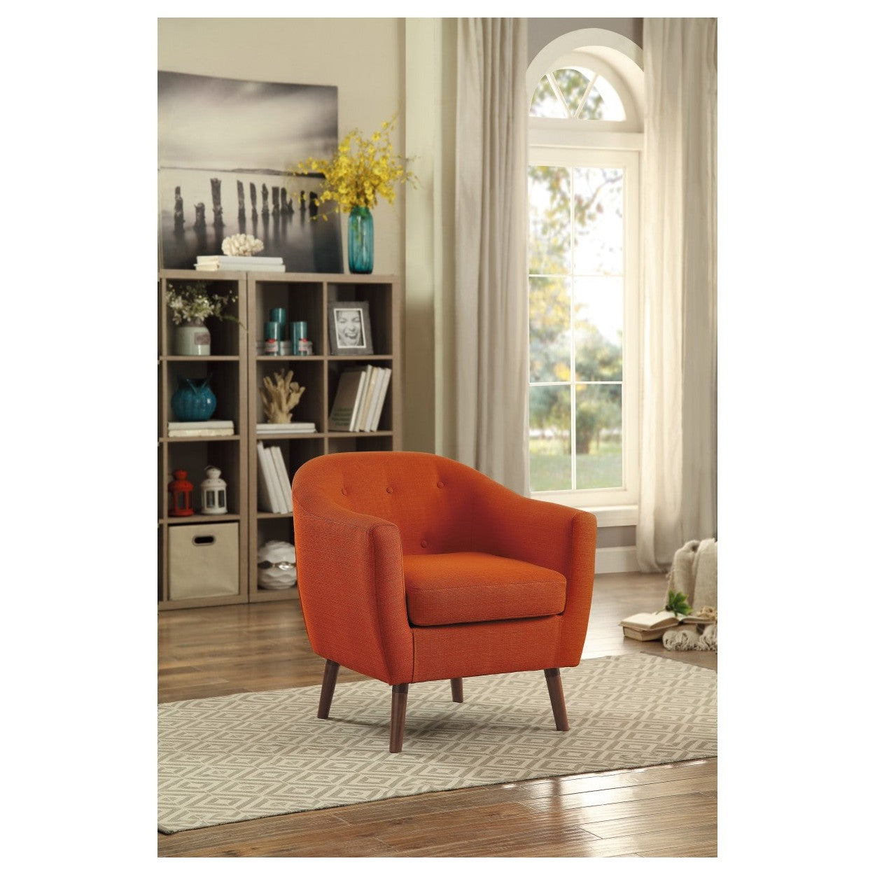 ACCENT CHAIR, ORANGE 100% POLYESTER 1192RN