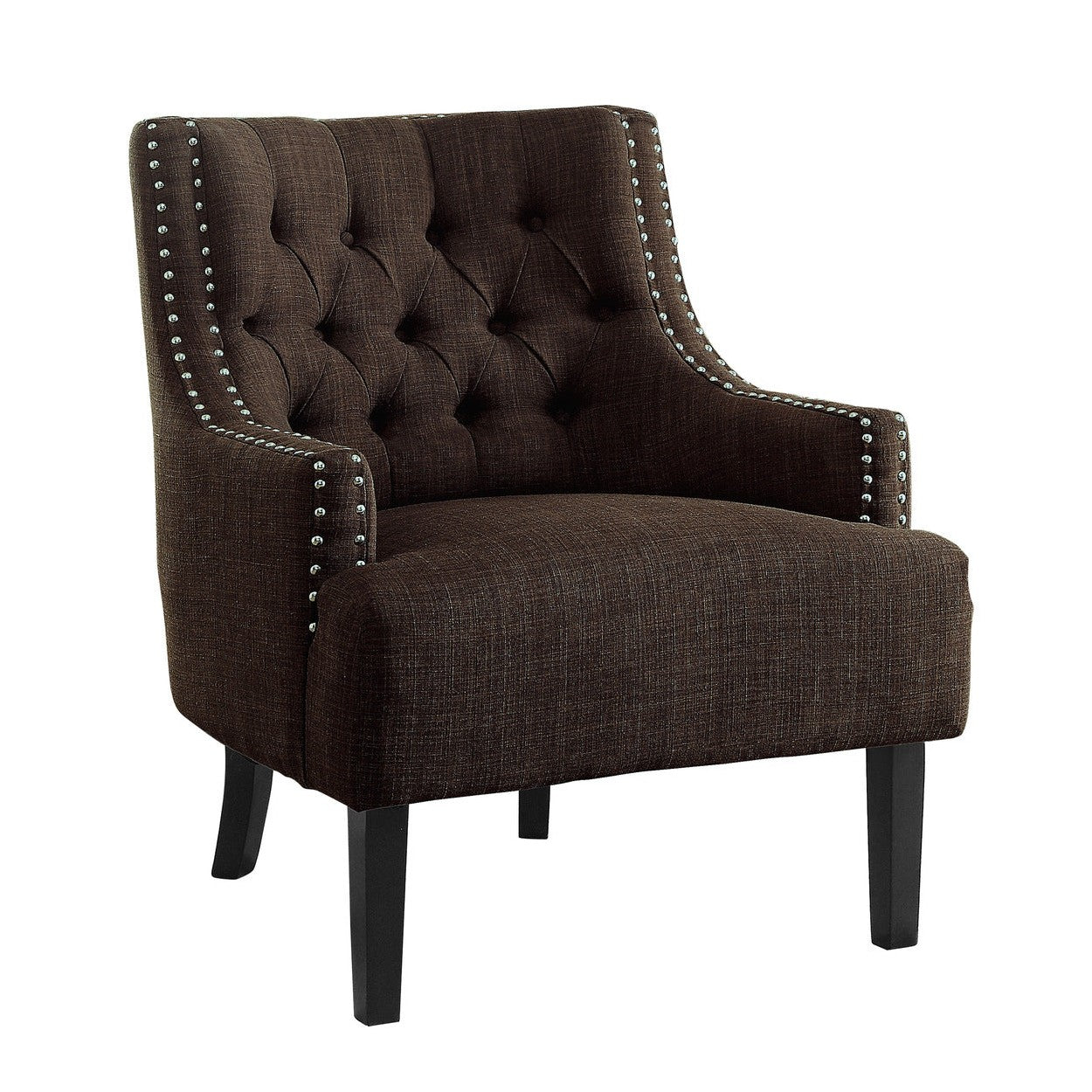 ACCENT CHAIR, CHOCOLATE 100% POLYESTER 1194CH