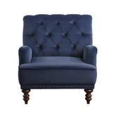 Tufted Accent Chair w/nailheads, Dark Blue 1201F3S