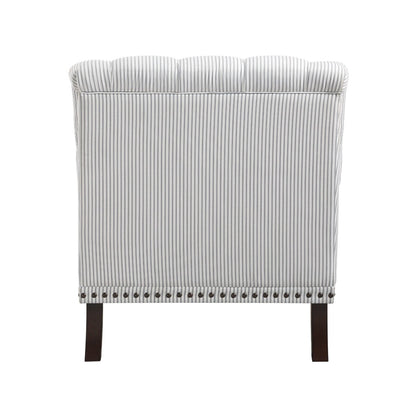 Tufted Accent Chair w/nailheads, Gray/White 1201F5S