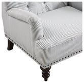 Tufted Accent Chair w/nailheads, Gray/White 1201F5S