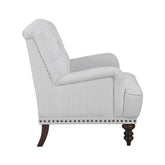 Tufted Accent Chair w/nailheads, Gray/White 1201F5S