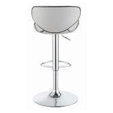 Edenton Upholstered Adjustable Height Bar Stools White and Chrome (Set of 2) 120389