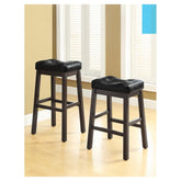 Donald Upholstered Counter Height Stools Black and Cappuccino (Set of 2) 120519