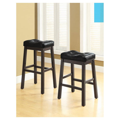 Donald Upholstered Counter Height Stools Black and Cappuccino (Set of 2) 120519