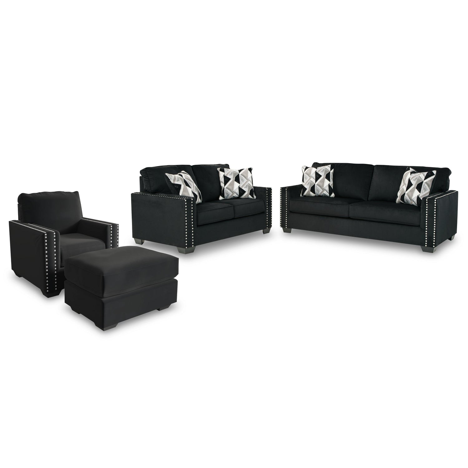 Gleston Sofa, Loveseat, Chair, and Ottoman Ash-12206U5