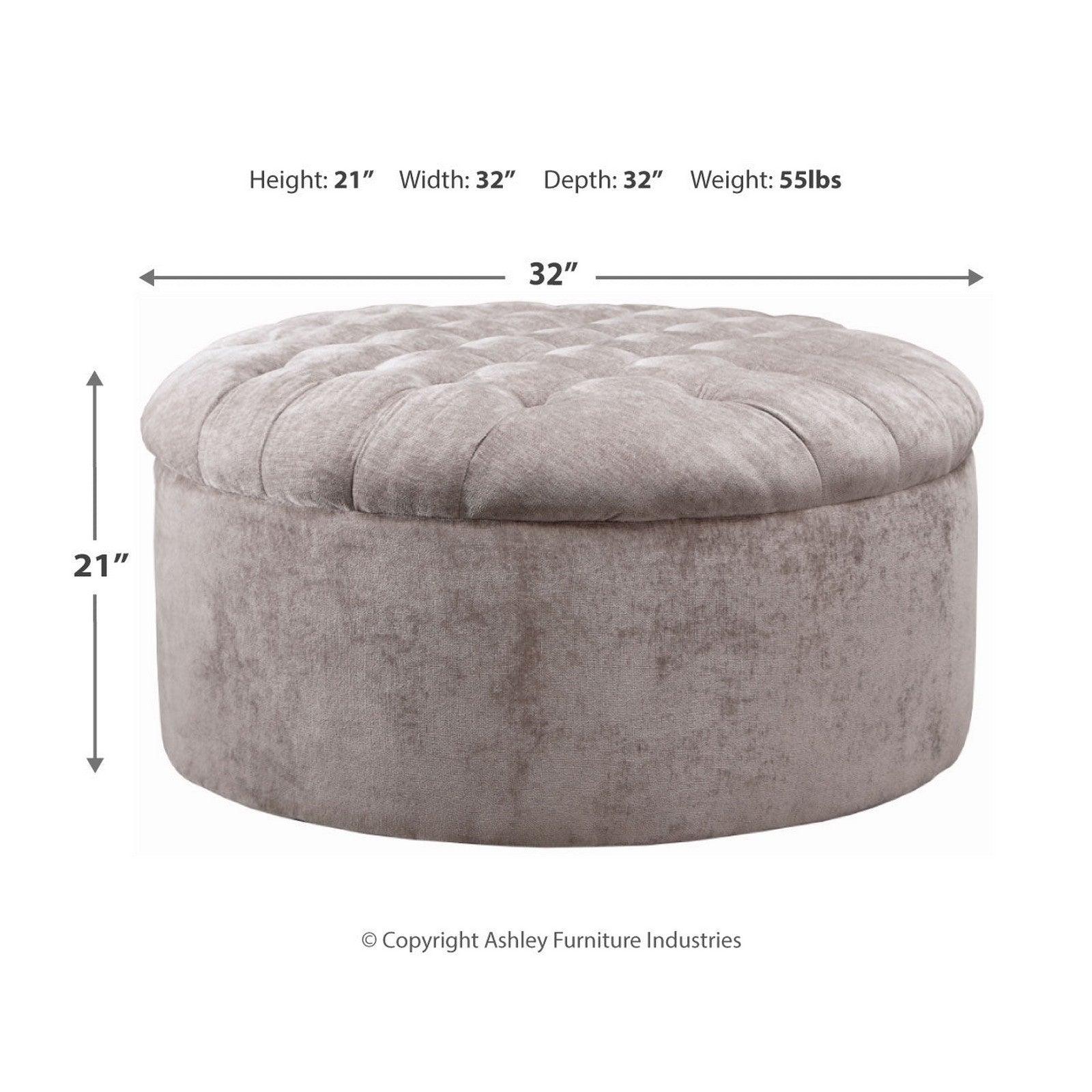 Carnaby Oversized Accent Ottoman Ash-1240408