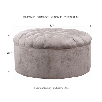 Carnaby Oversized Accent Ottoman Ash-1240408