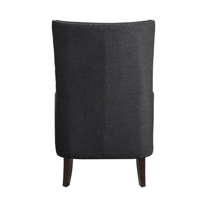 ACCENT CHAIR W/ KIDNEY PILLOW, CHARCOAL 100% POLYESTER 1296F1S