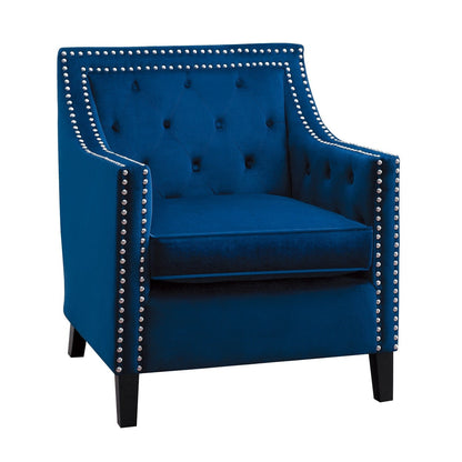 ACCENT CHAIR W/ NAILHEADS, NAVY VELVET (DIFF. NAILHEADS) 1297NV-1NN