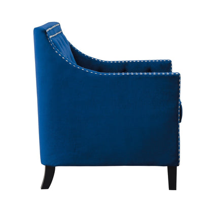 ACCENT CHAIR W/ NAILHEADS, NAVY VELVET (DIFF. NAILHEADS) 1297NV-1NN