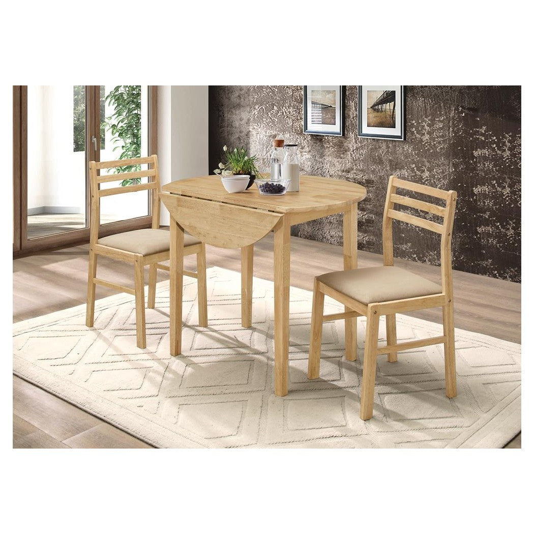 Bucknell 3-piece Dining Set with Drop Leaf Natural and Tan 130006