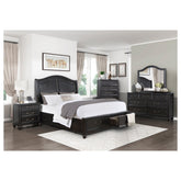 (3) Queen Platform Bed with Footboard Storage 1420-1*