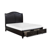 (3) Queen Platform Bed with Footboard Storage 1420-1*