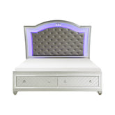 (3) Queen Platform Bed with Footboard Storage 1430-1*