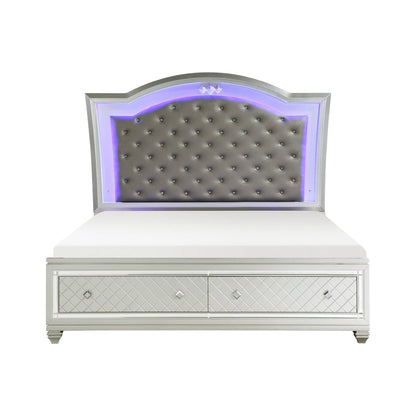 (3) Queen Platform Bed with Footboard Storage 1430-1*