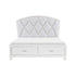 (3) CK PLFM BED W/FB DRAWERS, LED, WHITE 1436WK-1CK*