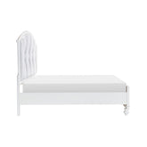 (3) CK PLFM BED W/FB DRAWERS, LED, WHITE 1436WK-1CK*