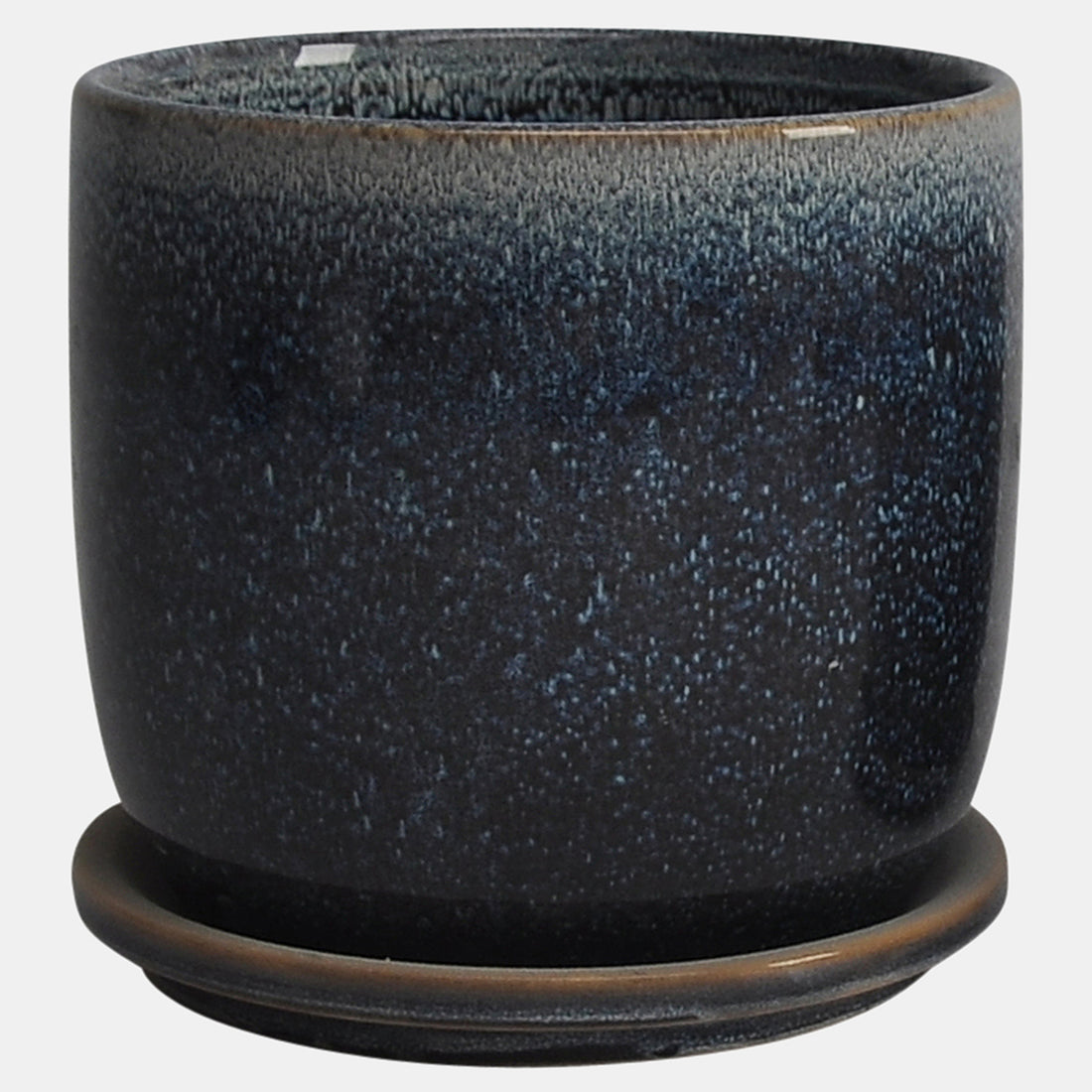 Sagebrook Home Cer, S/2 5/6&quot; Planter W/ Saucer,  Aqua
