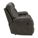 Willamen Reclining Sofa with Drop Down Table Ash-1480189