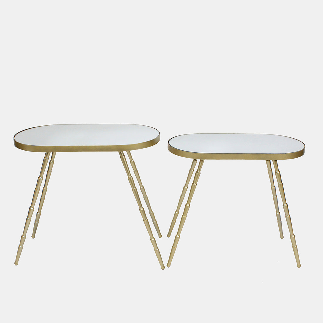 Sagebrook Home S/2 Metal/mirror 24/26&quot; Accent Tables, Gold Kd