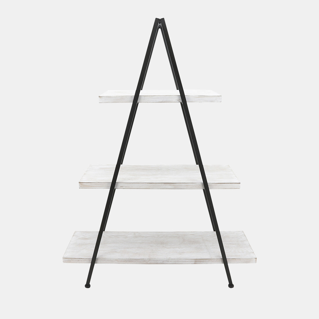 Sagebrook Home Metal/wood 54&quot; Pyramid Shelf, White/black Kd